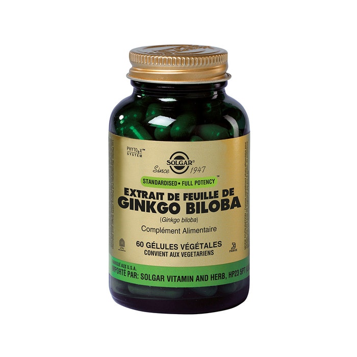 Solgar Ginkgo Biloba SFP Circulation sanguine 60 gélules végétales