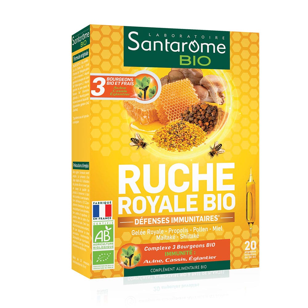 Santarome Ruche Royale Bio 20 Ampoules Defenses Immunitaires