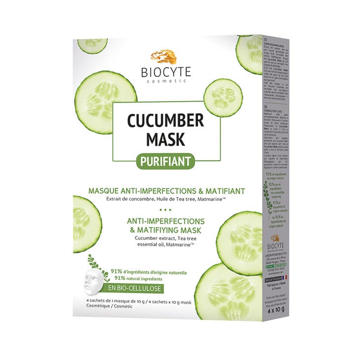Cucumber Mask Purifiant X4 Cosmetic En Biocellulose Biocyte