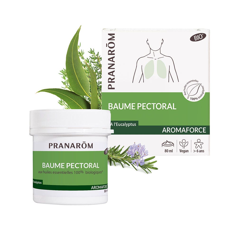 Pranarôm Aromaforce Baume Pectoral Biologique 80ml