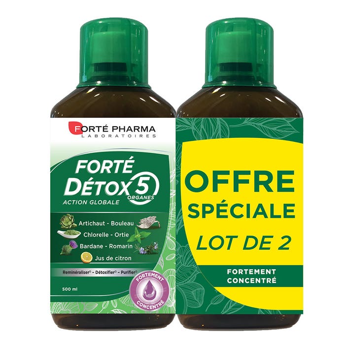 Forté Pharma Forté Détox Détoxifiant 5 Organes Naturel 2x500ml
