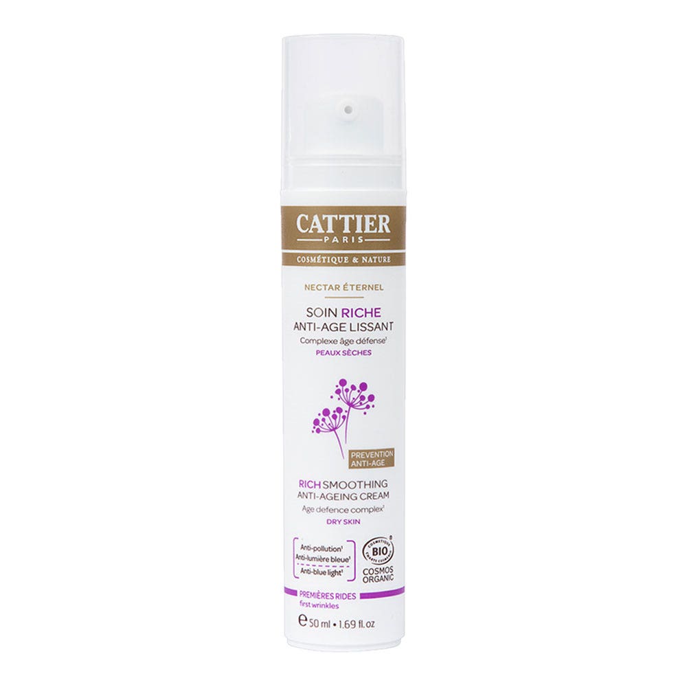 Cattier Anti-Age Soin Riche Lissant Peaux Seches Bio Nectar Eternel 50ml