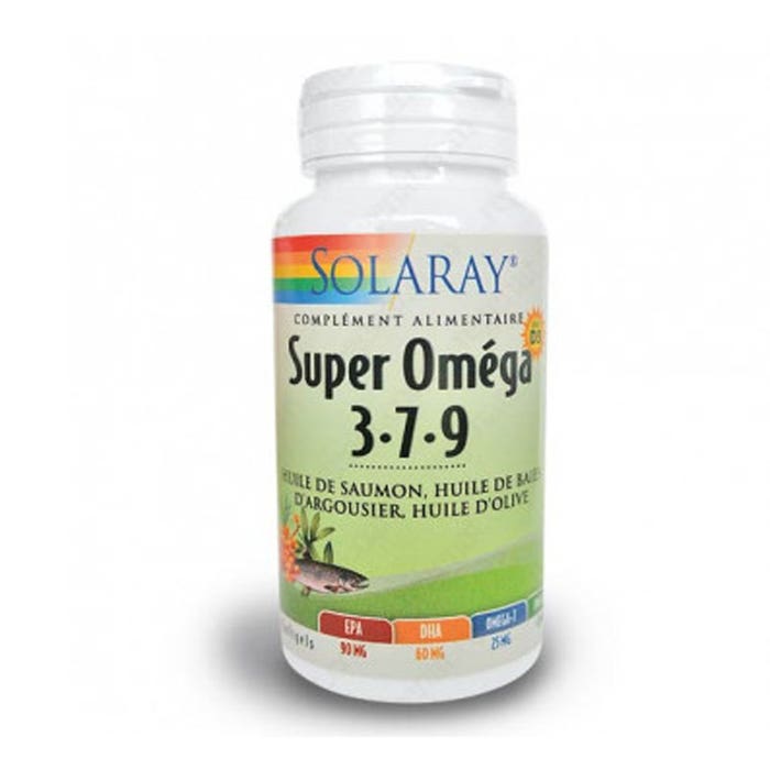 Super Omega 3,7,9 Avec Vitamine D 60 Capsules Solaray