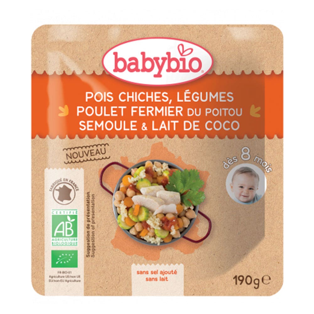 Babybio Sachet Repas Bio Des 8 Mois 190g