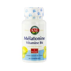 Solaray Melatonine + Vitamine B6 1.9mg 60 Losanges Sublinguaux