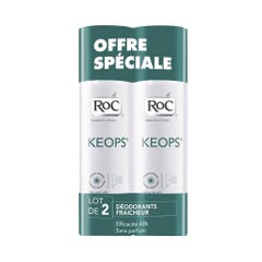 Roc Deodorant Fraicheur Transpiration Moderee Keops 2x100ml