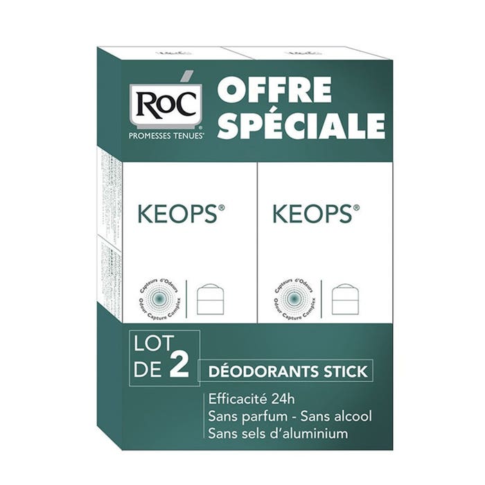 Roc Keops Deodorant Stick Transpiration Modérée 2x40ml
