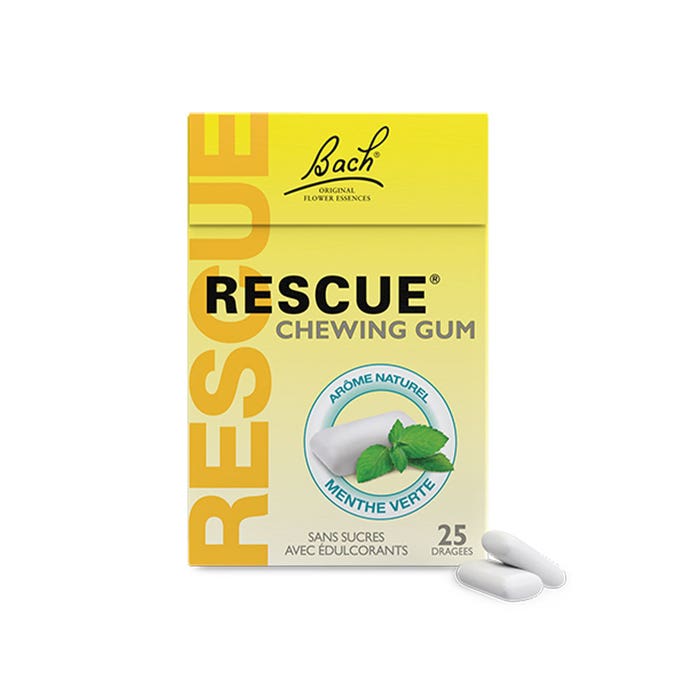 Rescue Chewing Gum Menthe Verte 25 Dragees Bach