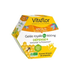 Vitaflor Gelee Royale Bio 20 Ampoules Defense+ 1500mg