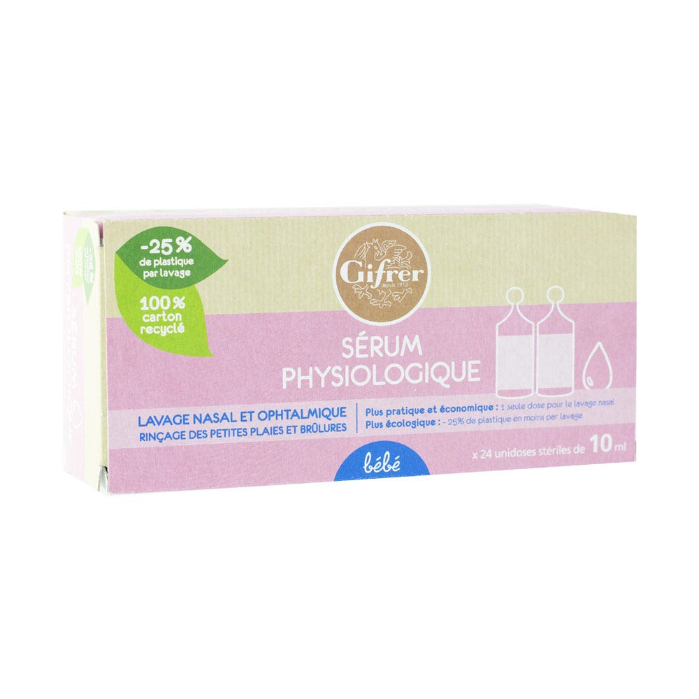Gifrer Physiologica Serum Physiologique Bebe 24x10ml Physiologica 240ml