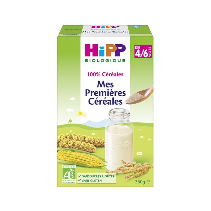 Hipp Mes Premieres Cereales Bio Des 4 A 6 Mois Sans Gluten Biologique 250g