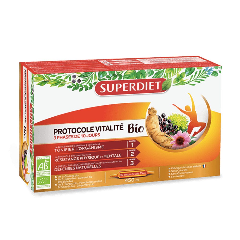 Superdiet Protocole Vitalite 30 Ampoules