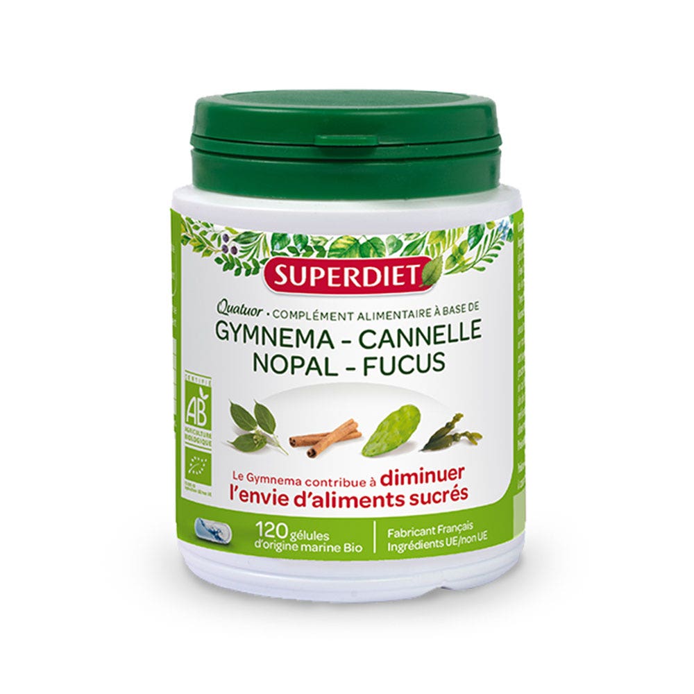 Superdiet Quatuor Gymnema Glycemie Bio 120 Gelules