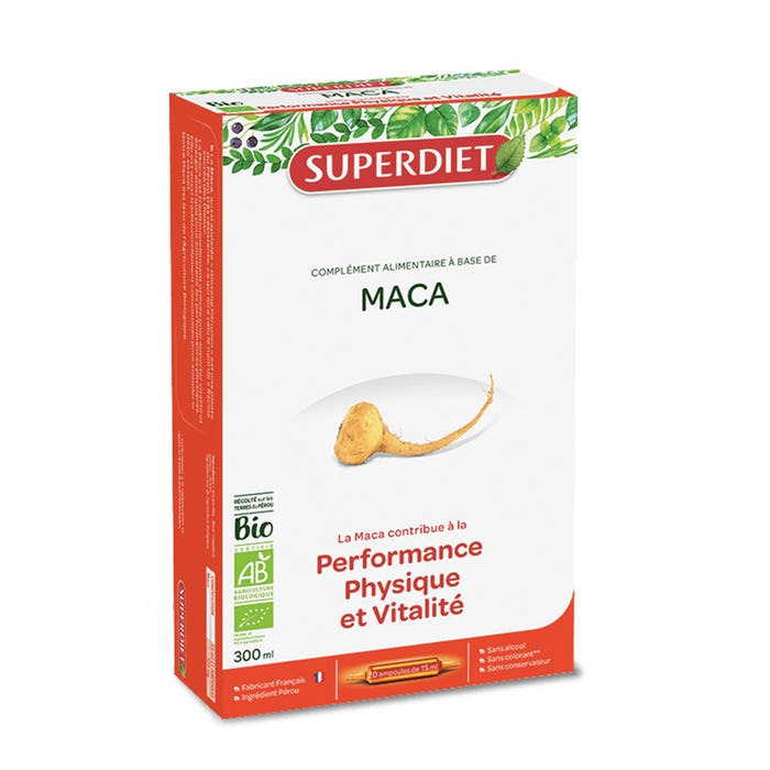 Maca Vitalite Et Performance Physique 20 Ampoules 15 ml Superdiet