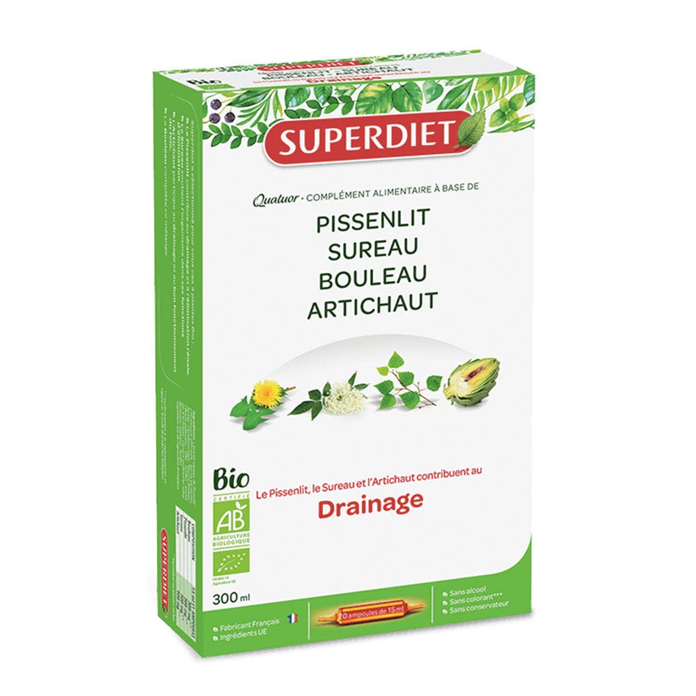 Superdiet Quatuor Détox 20 Ampoules