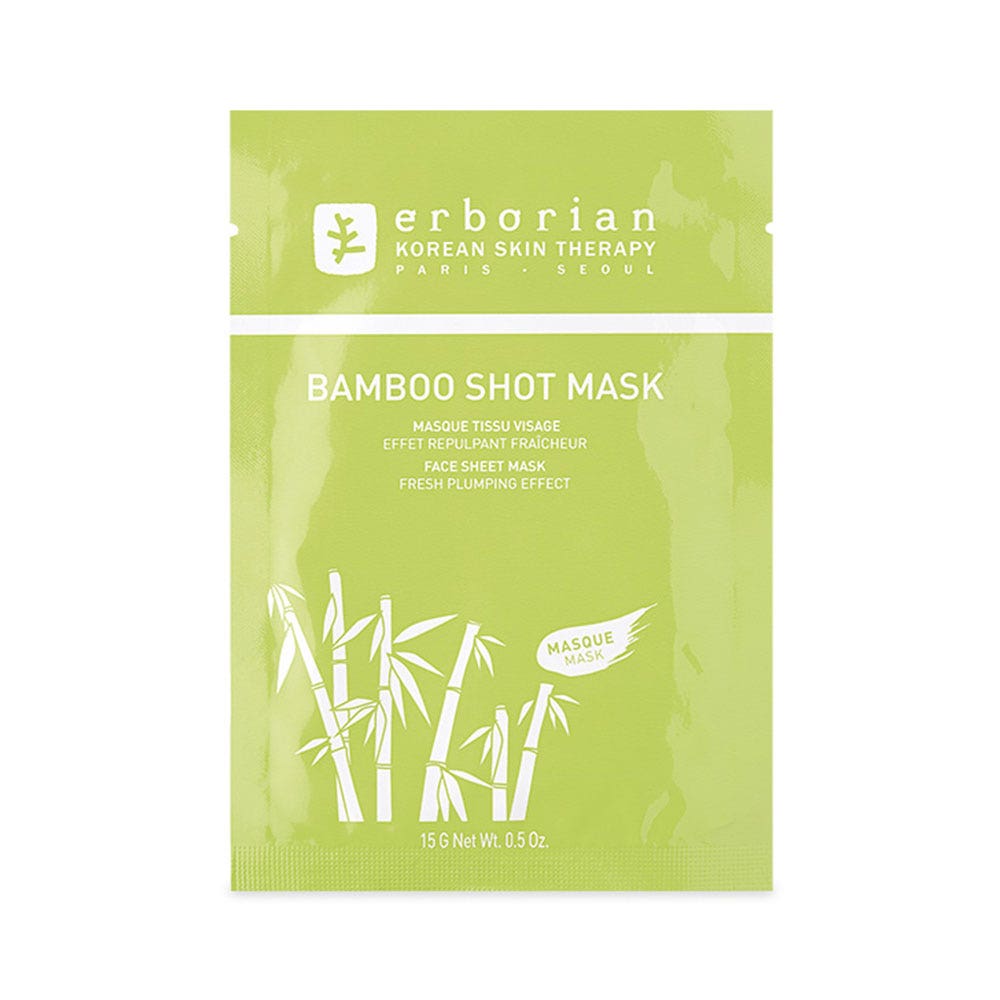 Erborian Bamboo Shot Mask Tissu Visage Effet Repulpant Fraicheur 15g