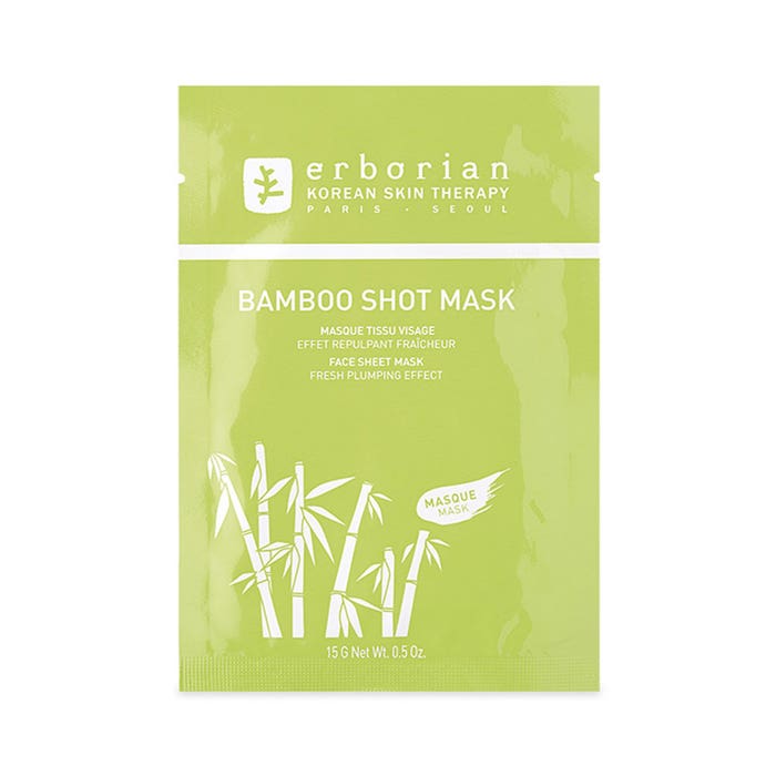 Shot Mask Tissu Visage Effet Repulpant Fraicheur 15g Bamboo Erborian
