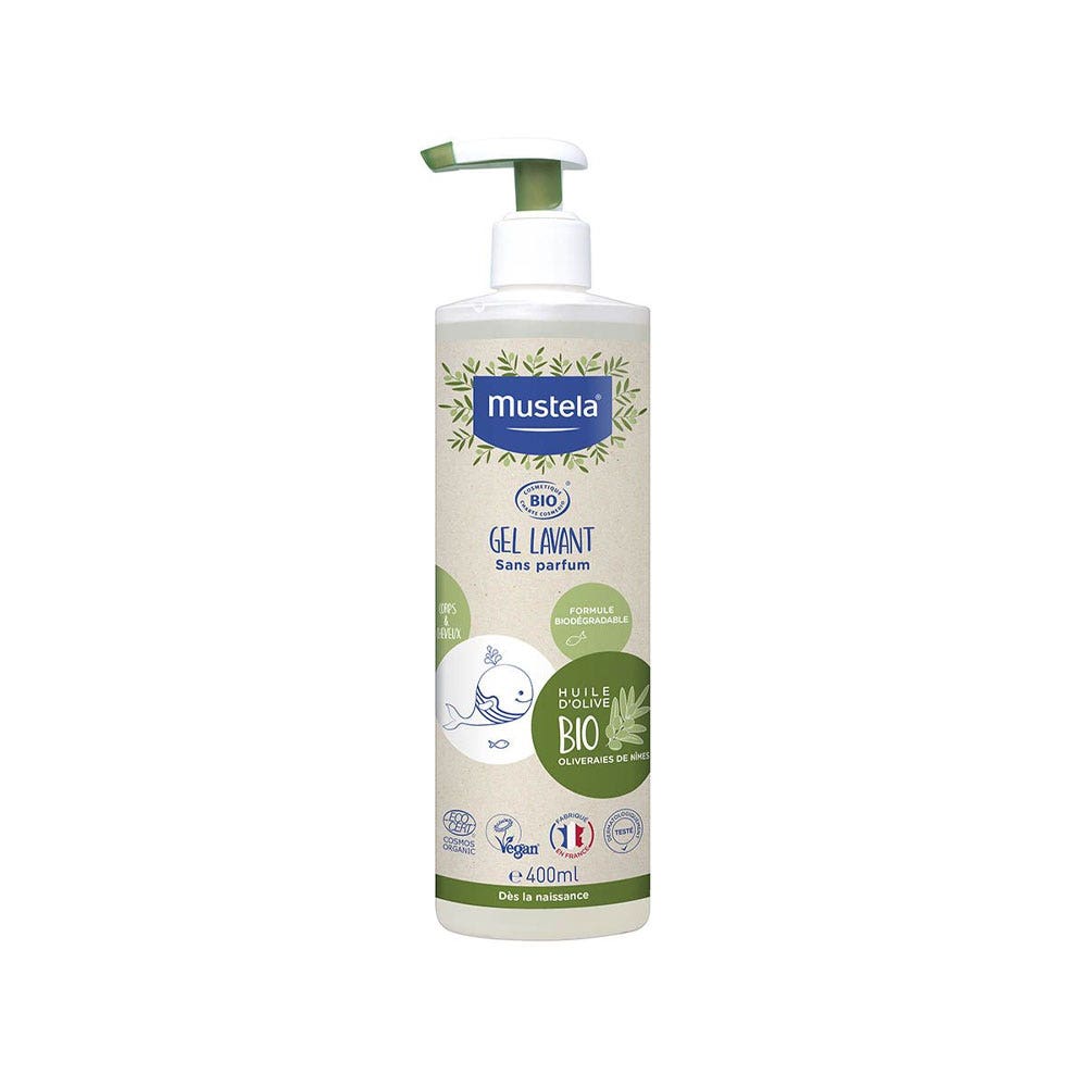 Mustela Gel Lavant A L'huile D'olive Bio Pour Toute La Famille 400ml