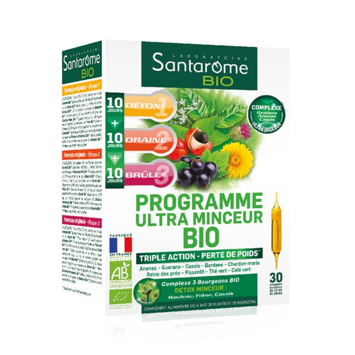 Santarome Programme Ultra Minceur Bio Perte de poids 30 ampoules