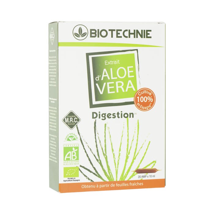 Extrait Aloe Vera 20 Ampoules Cosmediet Biotechnie
