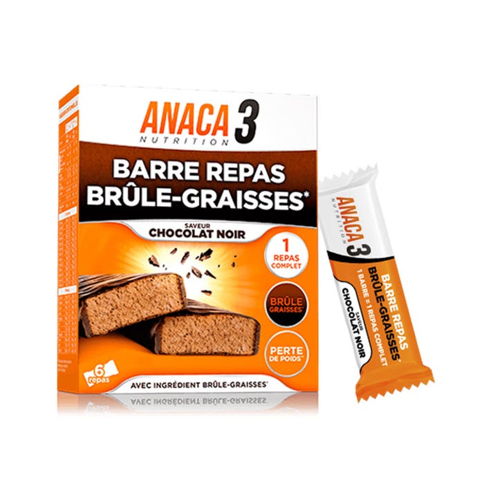Anaca3 Barre Repas Brule-graisses Chocolat Noir x6
