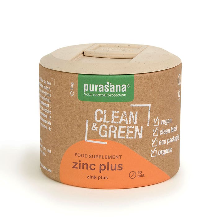 Purasana Zinc Plus 60 Comprimes Clean Et Green