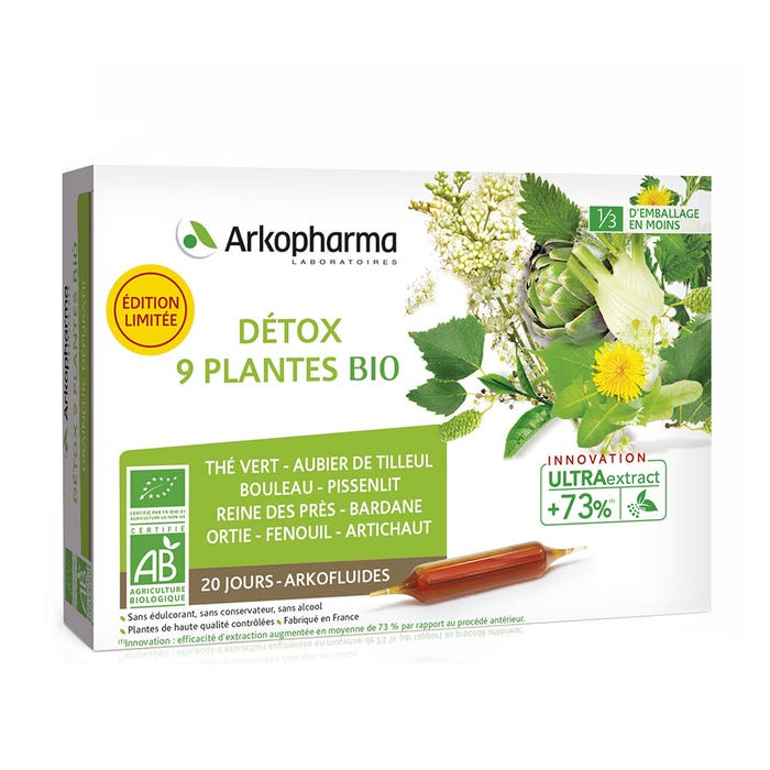 Arkopharma Arkofluides Detox 9 Plantes 20 Ampoules 200ml
