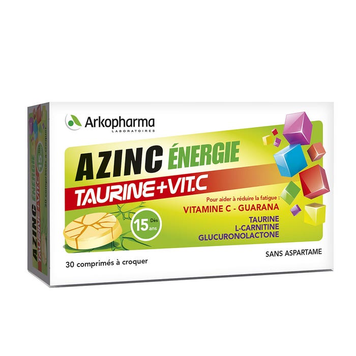 Arkopharma Azinc Energie Taurine + Vitamine C 30 Comprimes