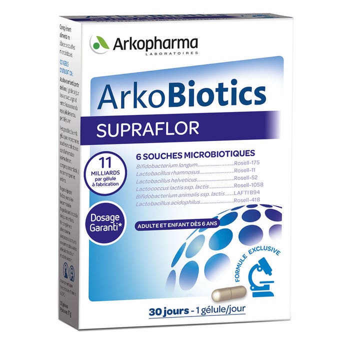 Arkopharma Arkobiotics Supraflor Probiotiques 30 gélules