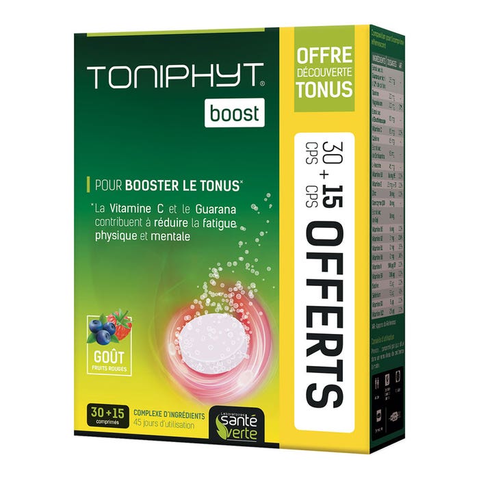 Sante Verte Boost Gout Fruits Rouges 30+15 Comprimes Toniphyt