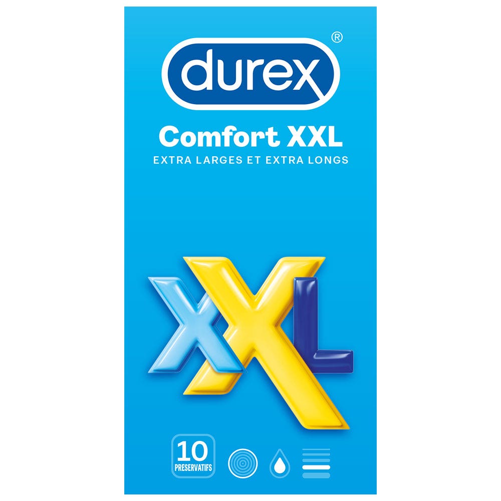Durex Comfort Préservatifs Extra Larges Extra Longs XXL X10
