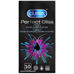 Durex Perfect Gliss Préservatifs Extra Lubrification X10