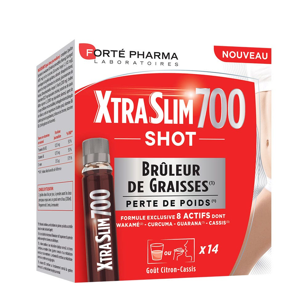 Forté Pharma Xtraslim 700 Shot 14 Shots Bruleur De Graisses 350ml