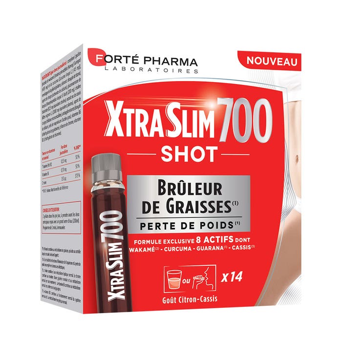 Xtraslim 700 Shot 14 Shots Bruleur De Graisses 350ml Forté Pharma