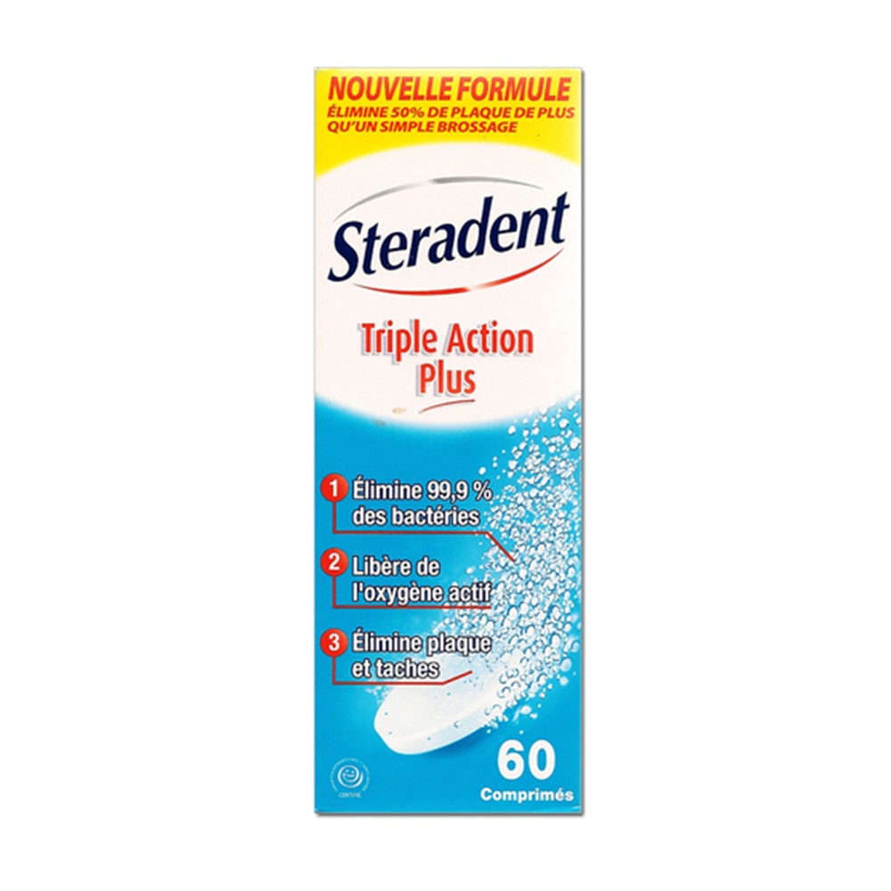 Steradent Triple Action Plus 60 Comprimes