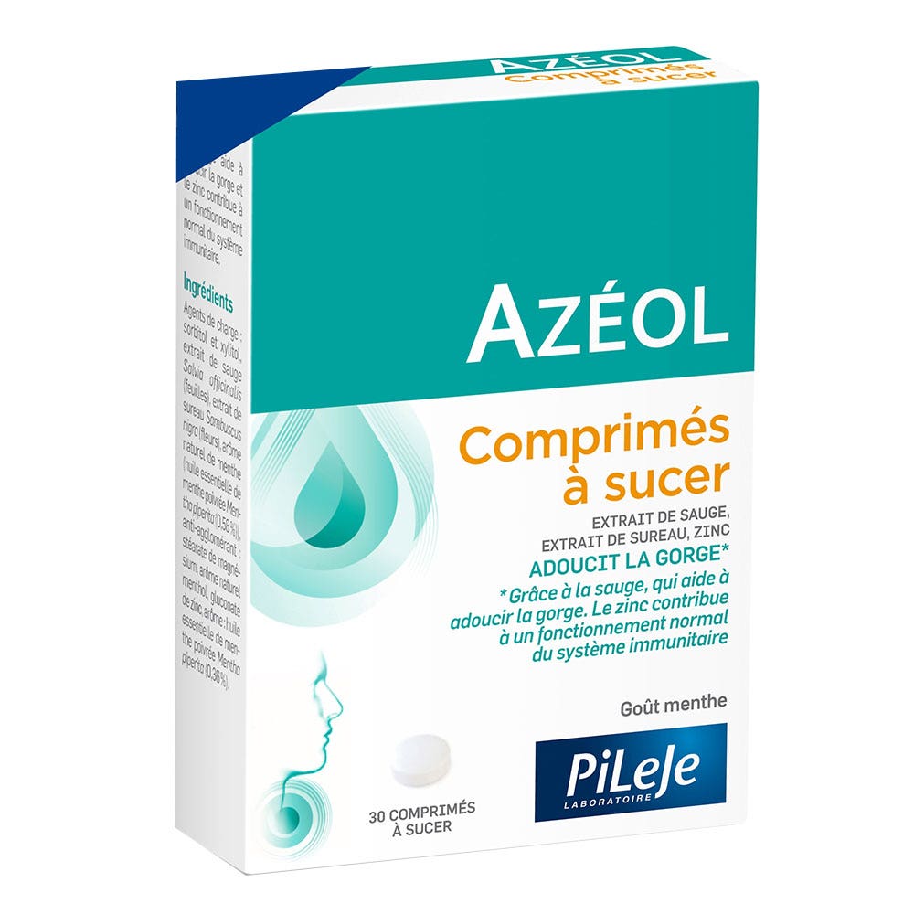 Pileje Azéol Comprimés A Sucer Goût Menthe x30