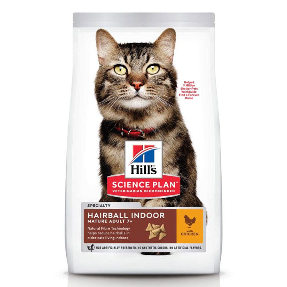 Hills Science Plan Hairball Control Mature Adult Chat 7 Ans Et Plus Croquettes Poulet 1.5kg