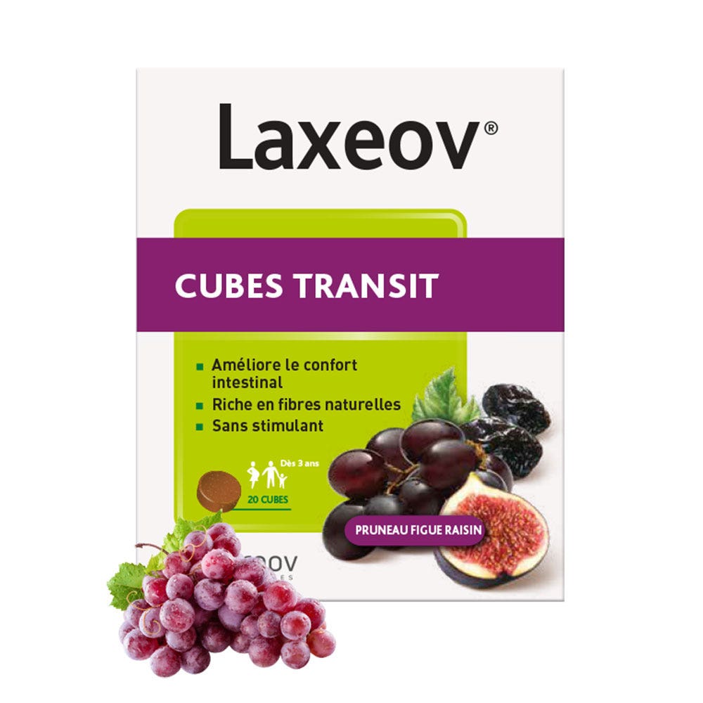 Cubes Transit Pruneau Figue Raisin 20 cubes Laxeov Nutreov