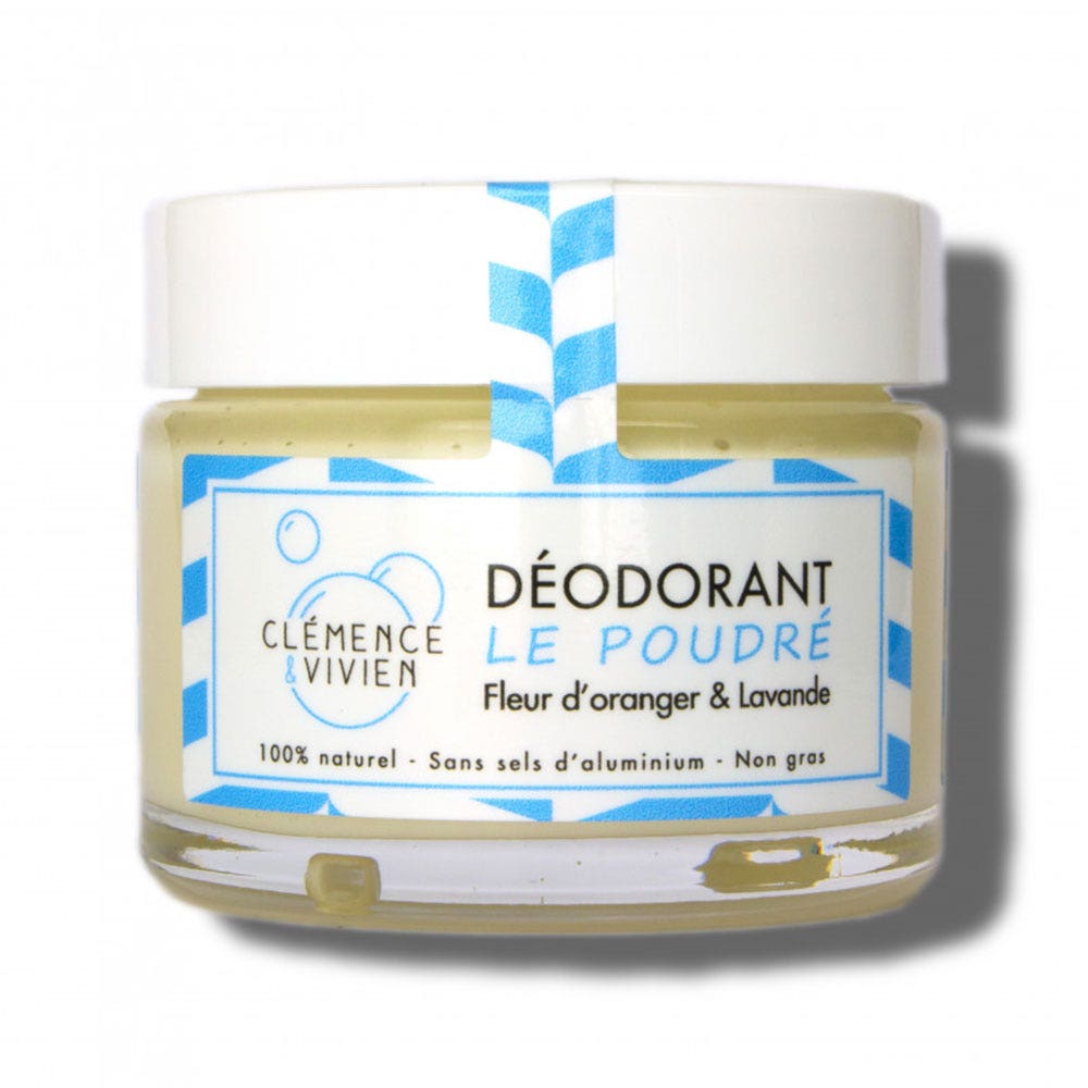 Clemence&Vivien Deodorant Naturel Creme Le Poudre Aux Huiles Essentielles Lavande Et Fleur D'oranger 50g