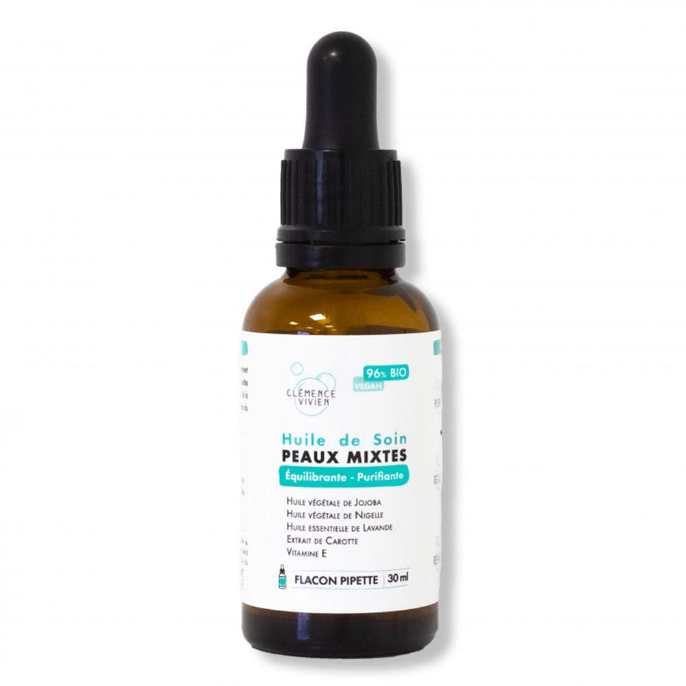 Clemence&Vivien Huile De Soin Regulatrice Peaux Mixtes 30ml