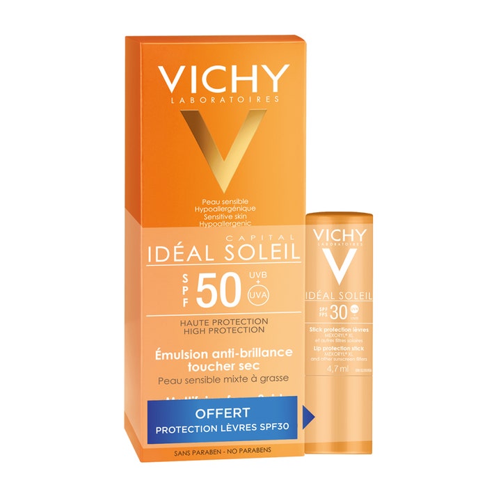Vichy Ideal Soleil Emulsion Anti Brillance SPF50 + Stick SPF30 Offert