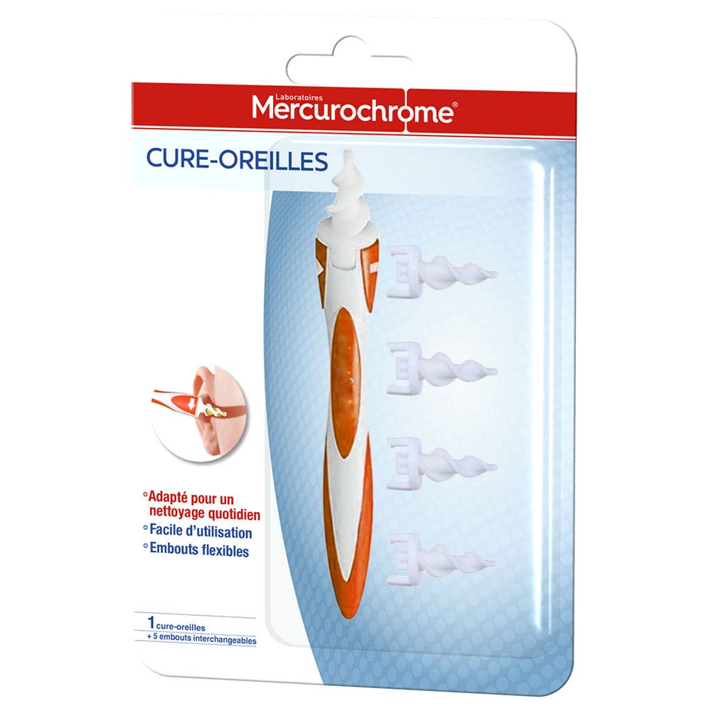 Mercurochrome Cure Oreilles x1 + 5 Embouts Interchangeables