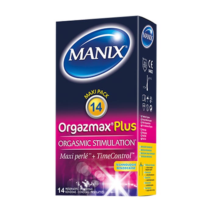 Préservatifs Stimulateur D'orgasmes x14 OrgazMax Plus Manix