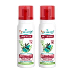 Puressentiel Anti-Pique Spray Repulsif Apaisant Anti-moustiques Adultes et Enfants 2x75ml