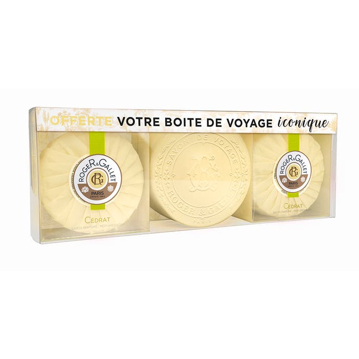 Roger & Gallet Coffret Savon Parfume Cedrat + Boite Voyage Offerte