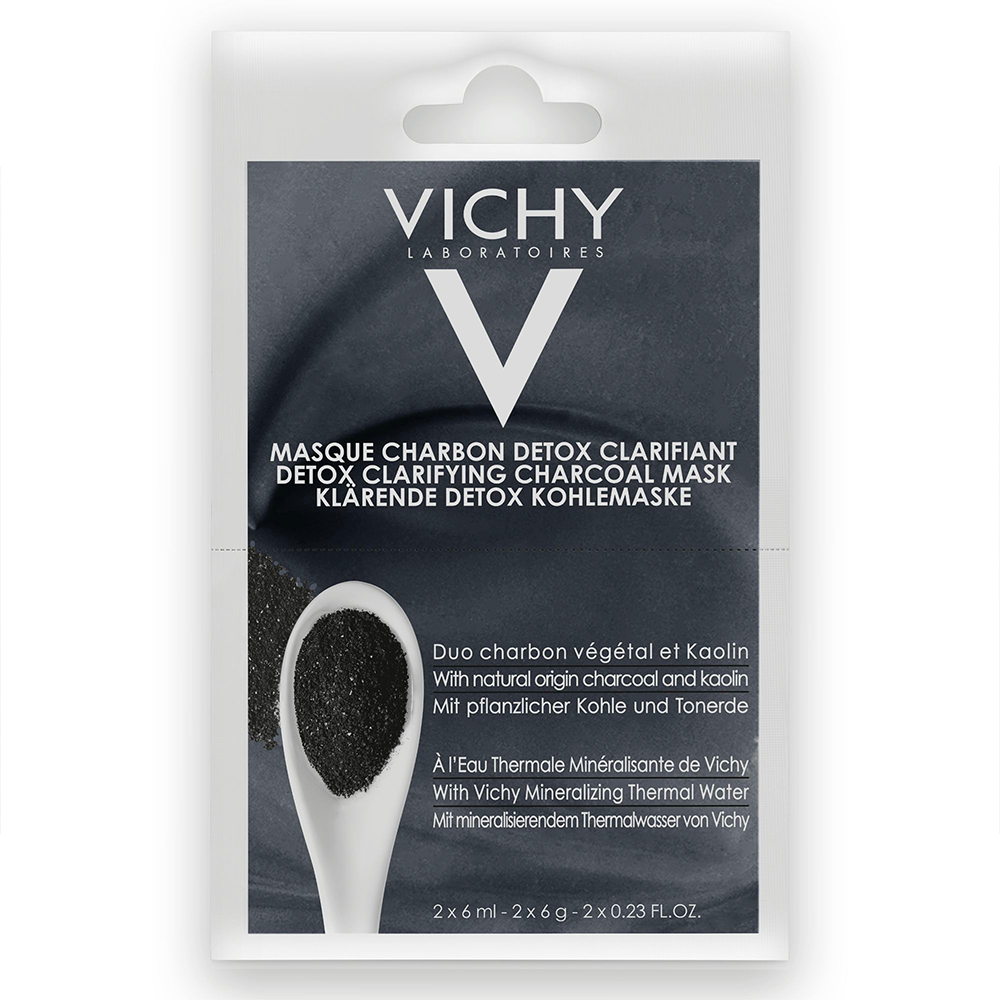 Vichy Purete Thermale Masque Visage Charbon Bi-dose Peaux Mixtes 2x6ml