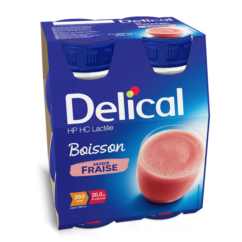 Delical Boisson Hyperprotidique Hypercalorique Lactee 4x200ml