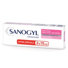 Sanogyl Rose Dentifrice 1500ppm Soin Des Gencives Sensibles 2x75ml