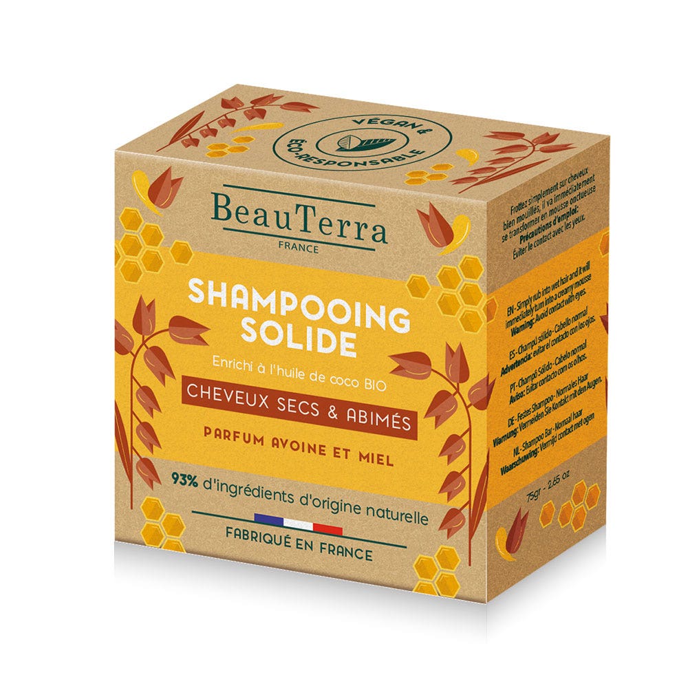 Beauterra Shampooing Solide Cheveux Secs Et Abimes Cheveux secs et abimes 75g