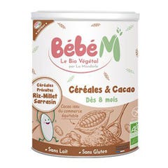 La Mandorle Bébé M Céréales et Cacao Bio Dès 8 Mois 400g